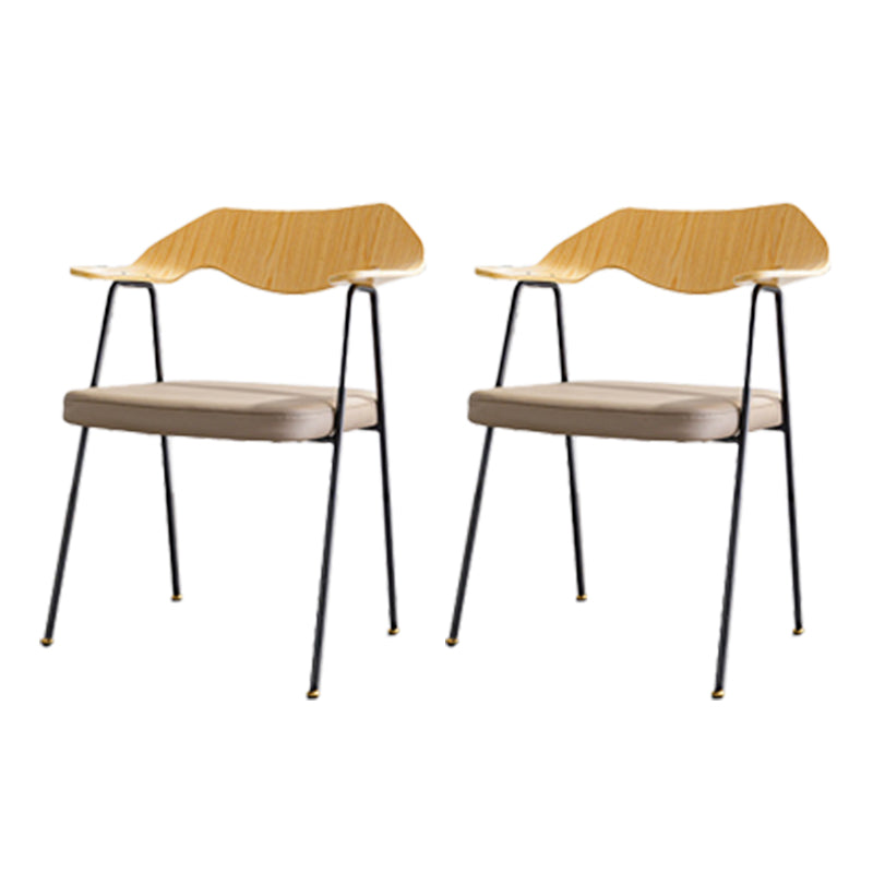 Industrial Upholstered Arm Chair Metal Dining Room Kitchen Chair