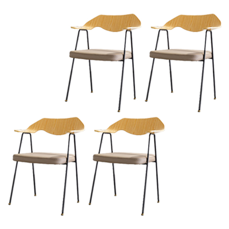 Industrial Upholstered Arm Chair Metal Dining Room Kitchen Chair