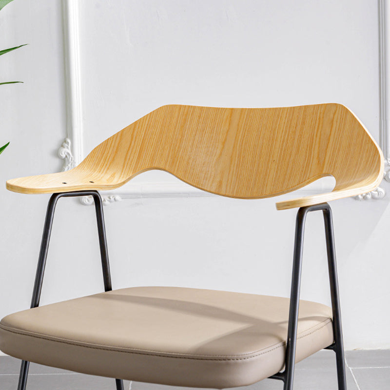 Industrial Upholstered Arm Chair Metal Dining Room Kitchen Chair