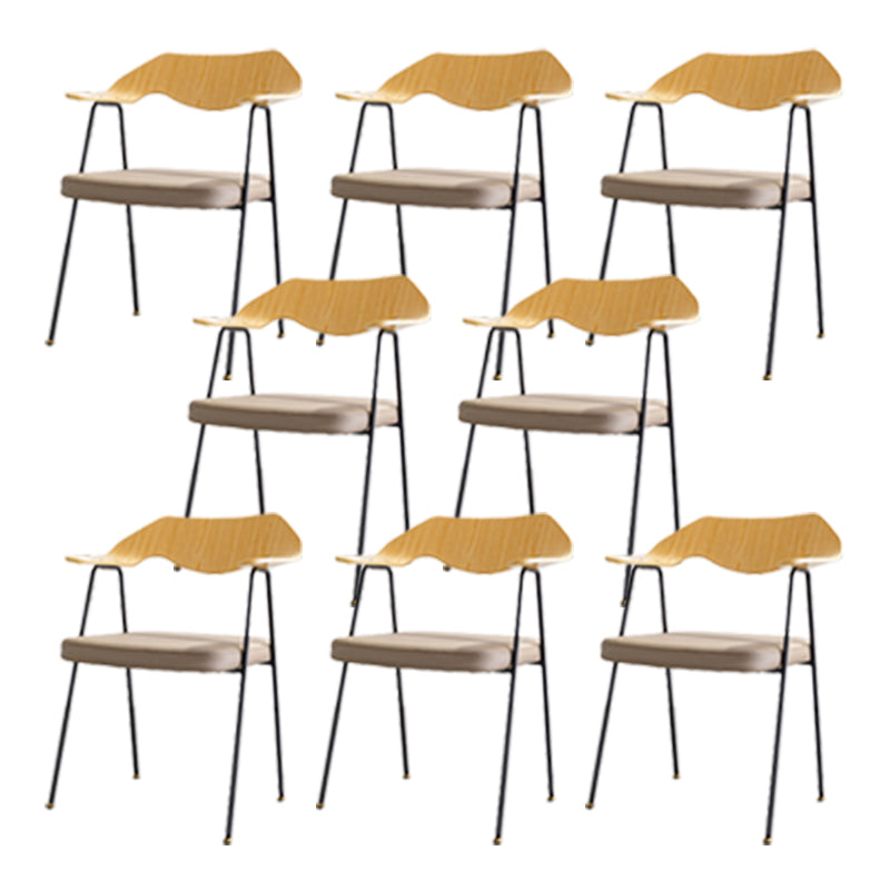 Industrial Upholstered Arm Chair Metal Dining Room Kitchen Chair