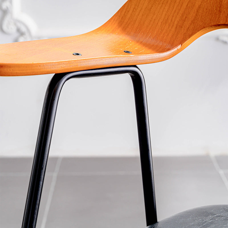 Industrial Upholstered Arm Chair Metal Dining Room Kitchen Chair