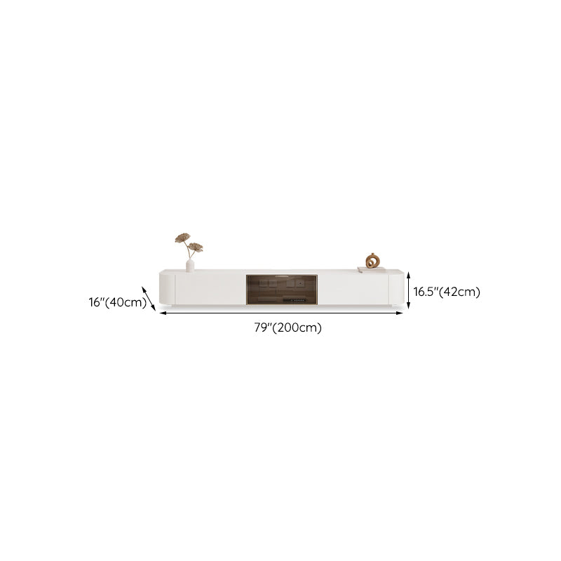 16" W Modern TV Media Console Enclosed Storage TV Stand Console with Drawers