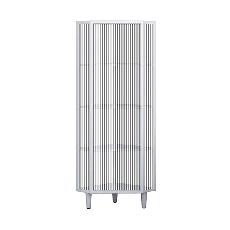 Contemporary Metal Curio Cabinet Corner Unit Display Cabinet with Doors for Dining Room
