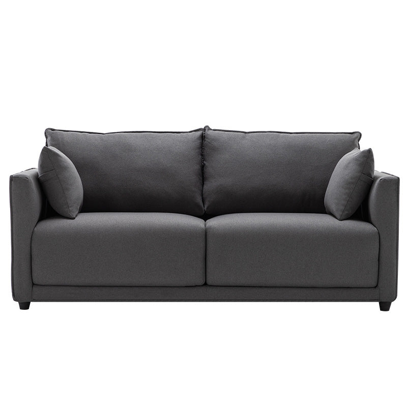 Solid Wood Square Arm Sofa with Cushions Back for Living Room