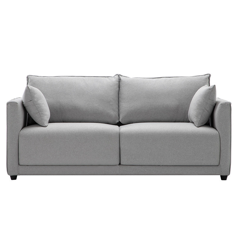 Solid Wood Square Arm Sofa with Cushions Back for Living Room
