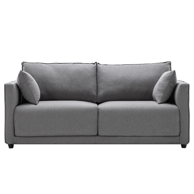 Solid Wood Square Arm Sofa with Cushions Back for Living Room