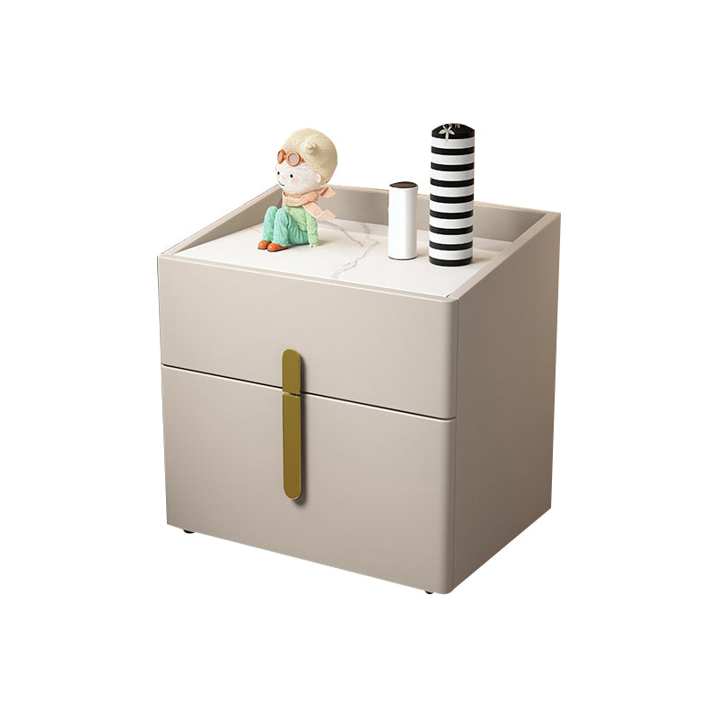 2 - Drawers Glam Bed Nightstand Antique Finish Accent Table Nightstand