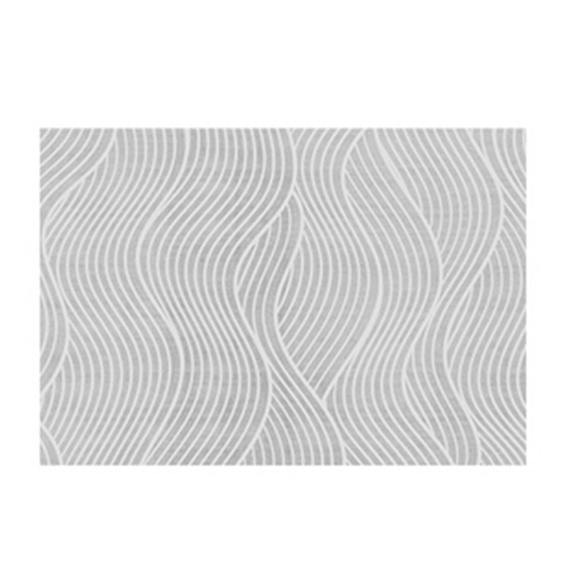 Contemporary Line Rug Polyester Gray Rug Washable Rug for Home Decor