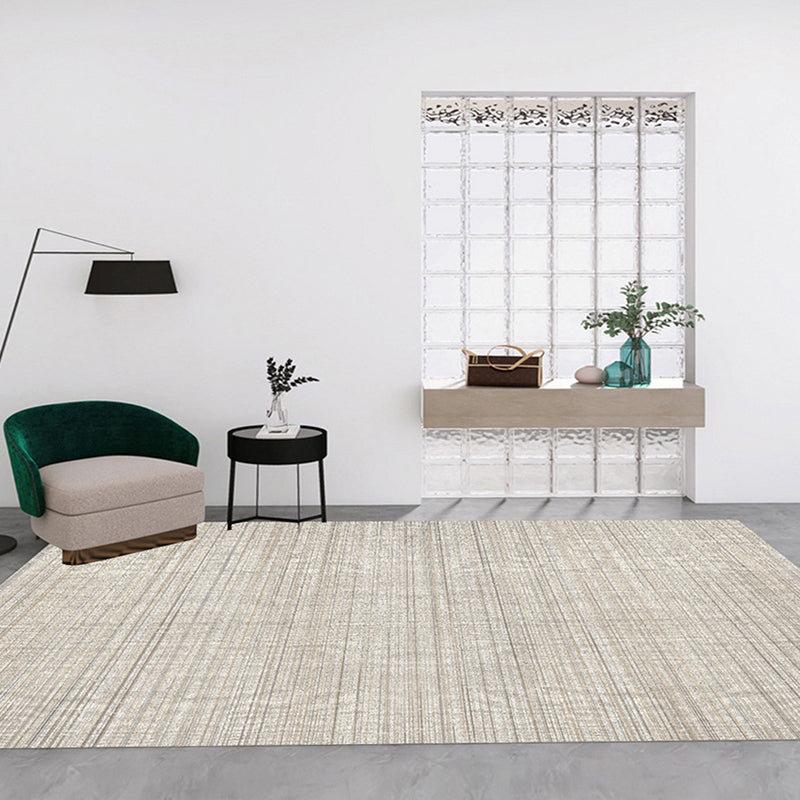 Contemporary Line Rug Polyester Gray Rug Washable Rug for Home Decor