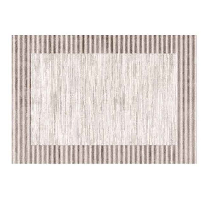 Simple Line Rug Polyester Grey Area Rug Tear Resistant Rug for Living Room