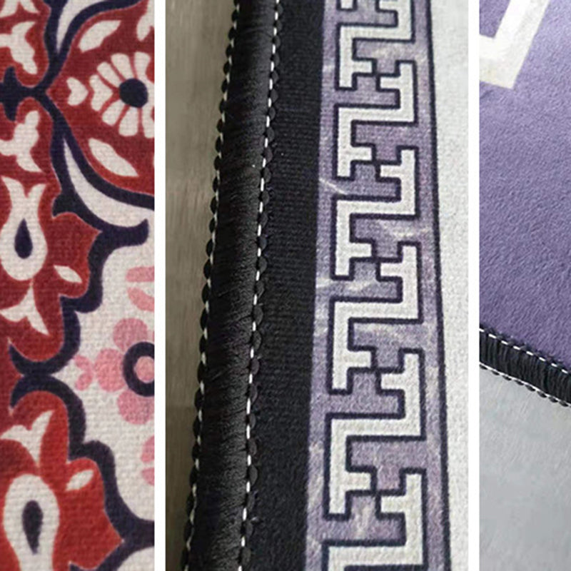 Simple Line Rug Polyester Grey Area Rug Tear Resistant Rug for Living Room