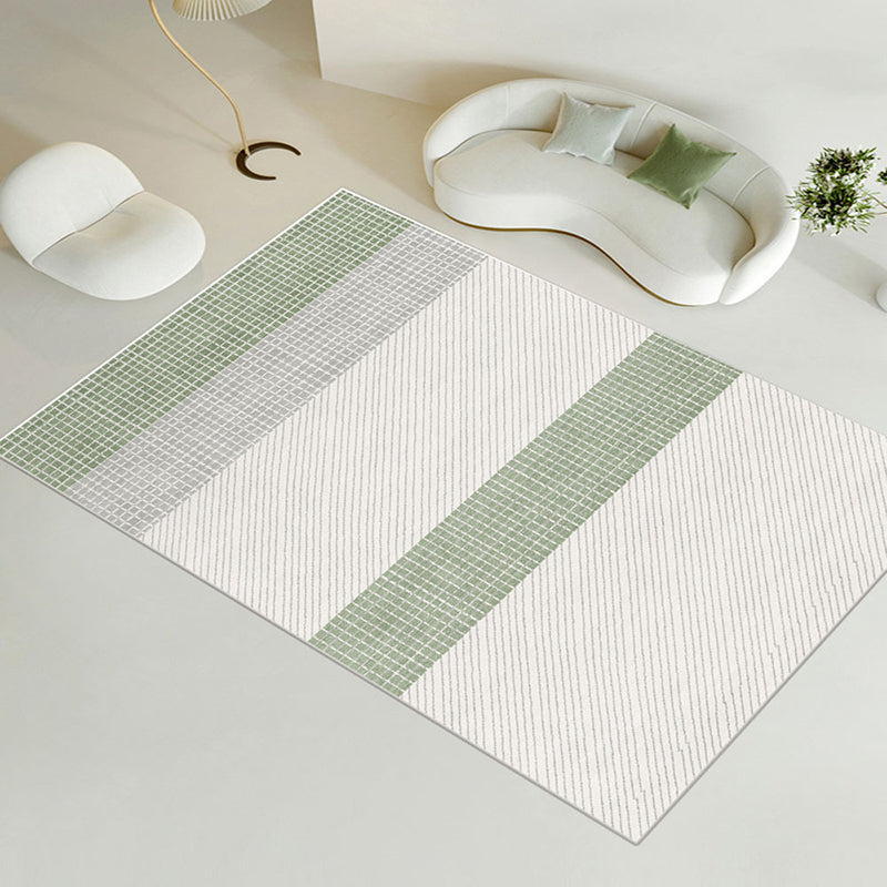 Simple Line Rug Polyester Grey Area Rug Tear Resistant Rug for Living Room