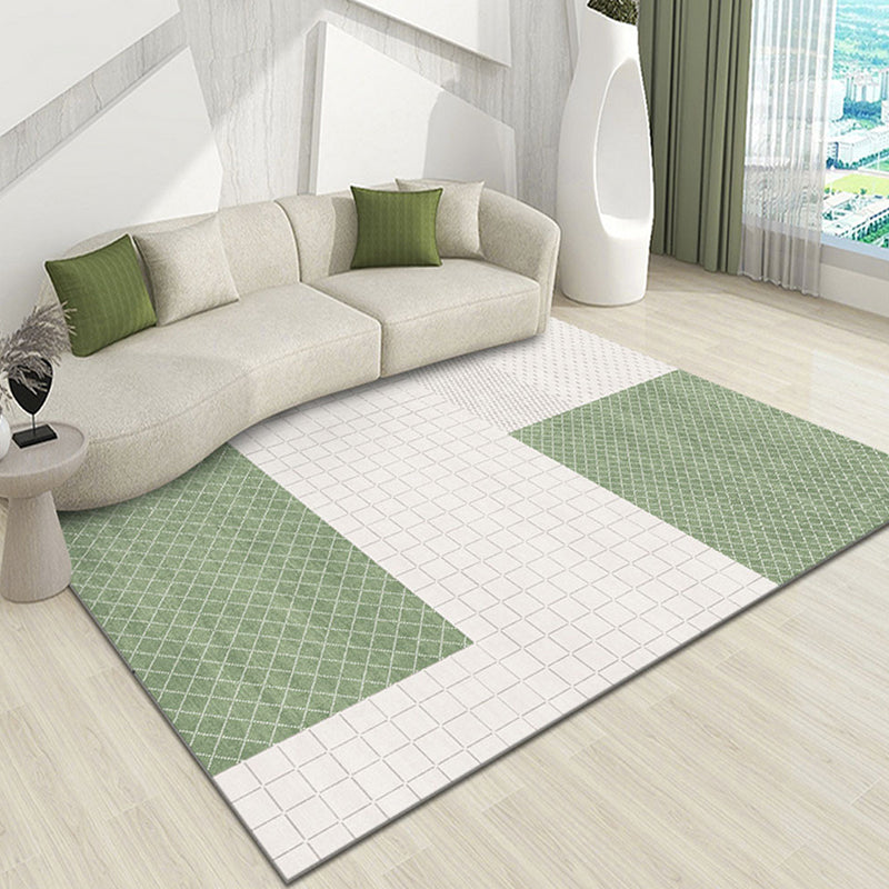 Simple Line Rug Polyester Grey Area Rug Tear Resistant Rug for Living Room