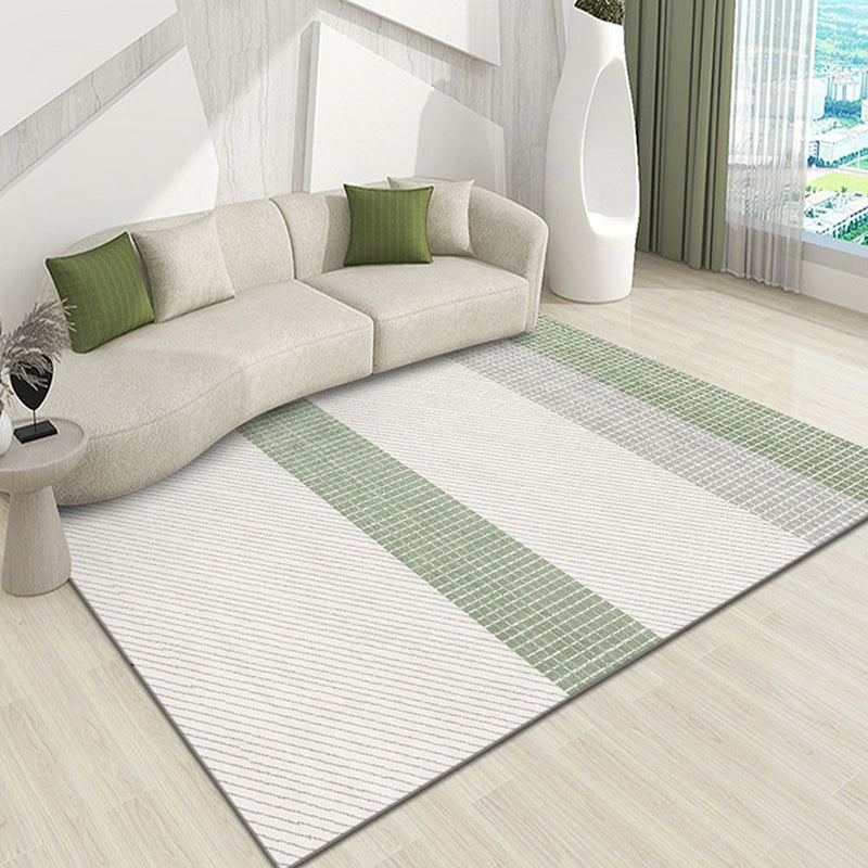 Simple Line Rug Polyester Grey Area Rug Tear Resistant Rug for Living Room