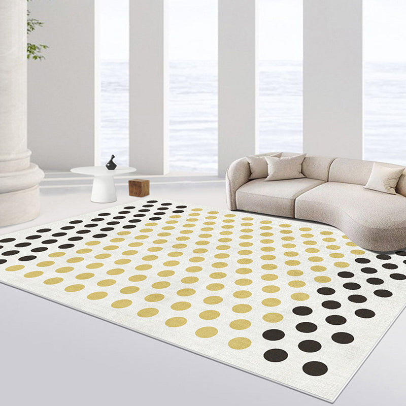Modern Green Rug Polyester Circle Rug Stain Resistant Indoor Rug for Drawing Room