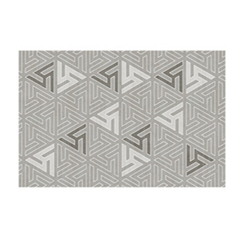 Simple Beige Indoor Rug Polyester Pattern Rug Tear Resistant Rug for Living Room