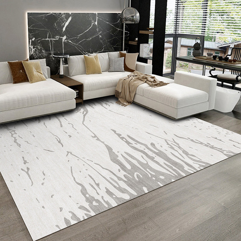 Beige Casual Rug Polyester Striped Rug Stain Resistant Rug for Living Room