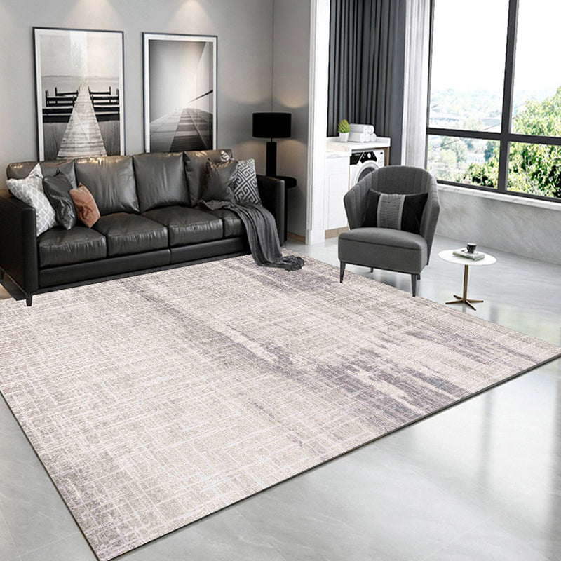 Beige Casual Rug Polyester Striped Rug Stain Resistant Rug for Living Room