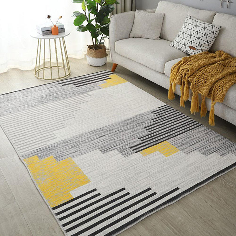 Orange Modern Carpet Polyester Graphic Carpet Tear Resistant Carpet for Drawing Room