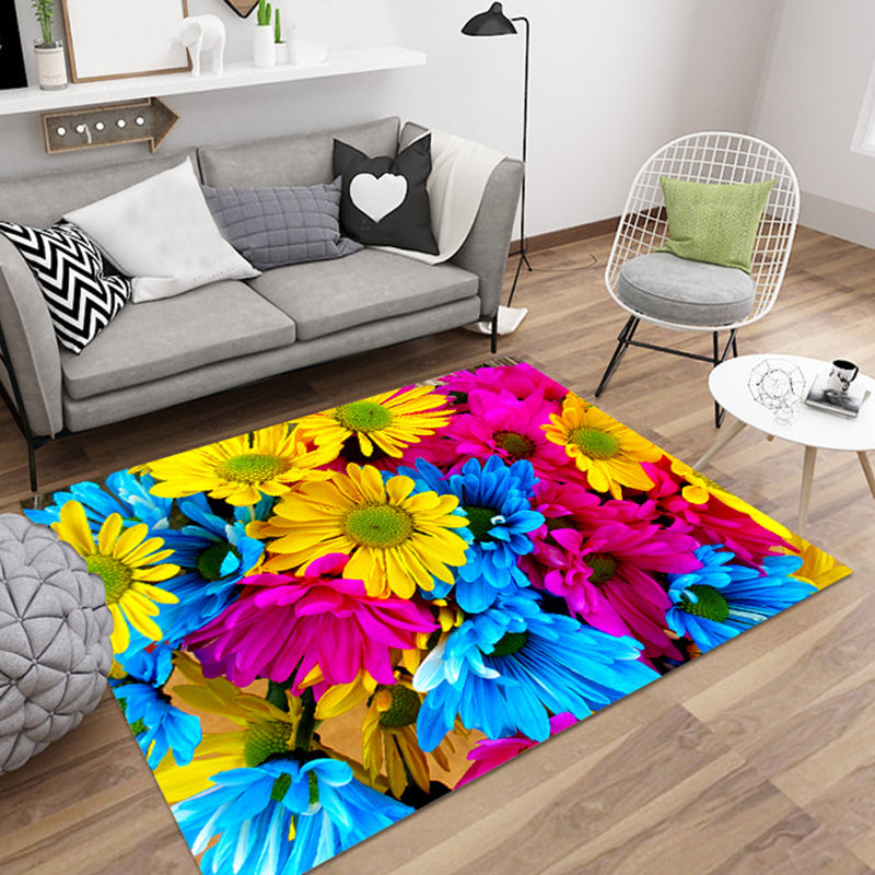 Modern Green Rug Polyester 3D Print Rug Tear Resistant Rug for Drawing Room