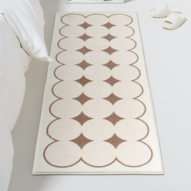 Brown Circle Rug Polyester Casual Rug Washable Rug for Living Room