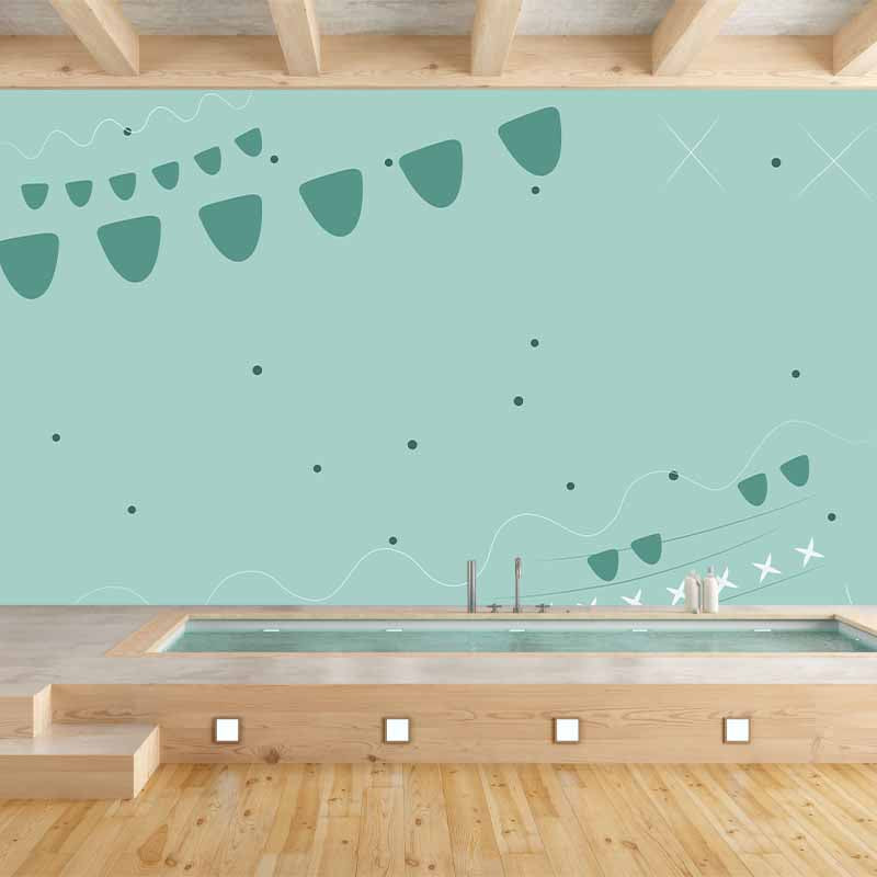 Modern Illustration Mural Wallpaper Geometry Decoration Indoor Wall Mural