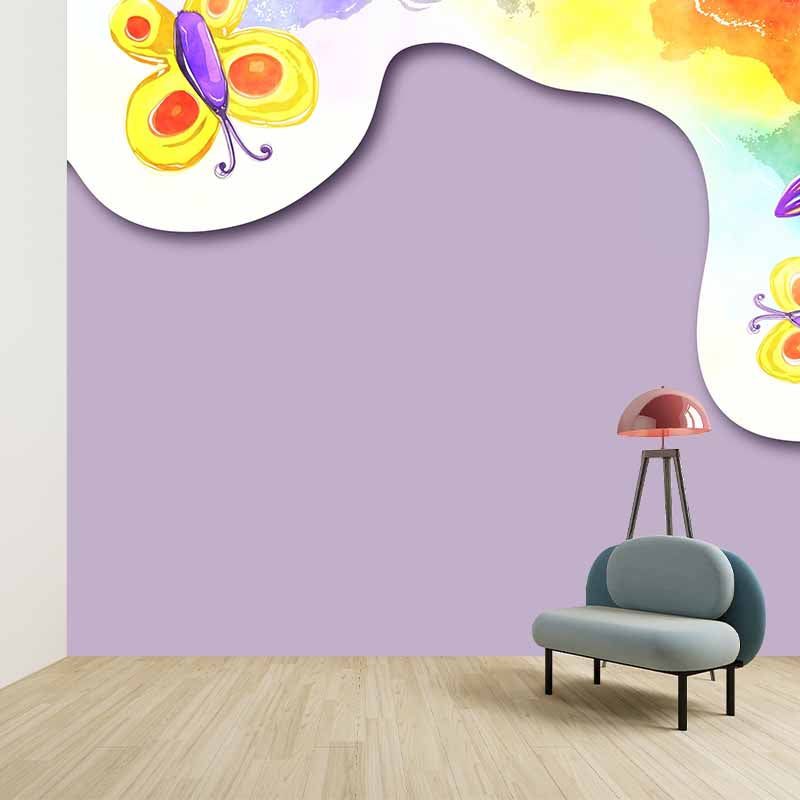 Flower Pattern Wallpaper Mildew Resistant Sleeping Room Wall Mural