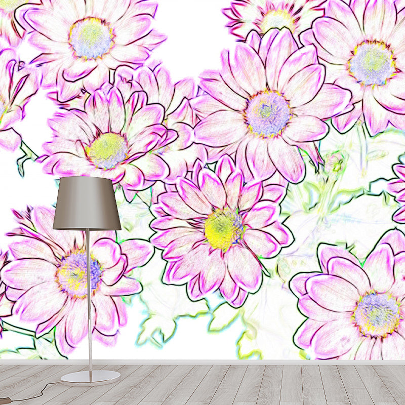 Modern Illustration Mural Wallpaper Plants Environment Friendly Bedroom Wall Mural