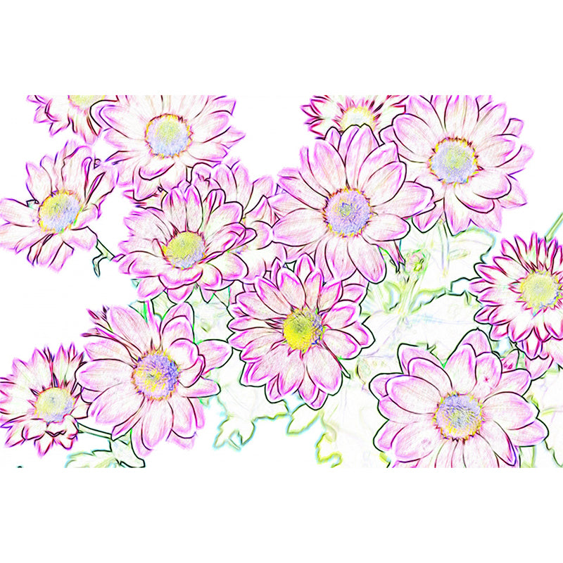 Modern Illustration Mural Wallpaper Plants Environment Friendly Bedroom Wall Mural