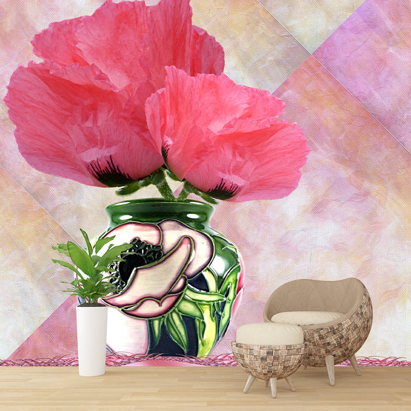 Modern Illustration Mural Wallpaper Flowers Sitting Room Wall Mural