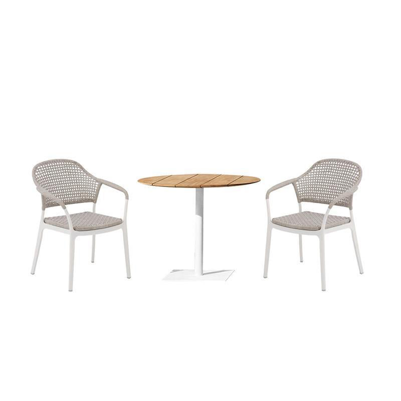 Modern Style 1/3/5/6 Pieces Dining Metal Set Stone Dining Table Set for Outdoor