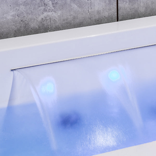 Modern Rectangle Acrylic Bathtub Back to Wall with Massage Device and Drain Bath Tub