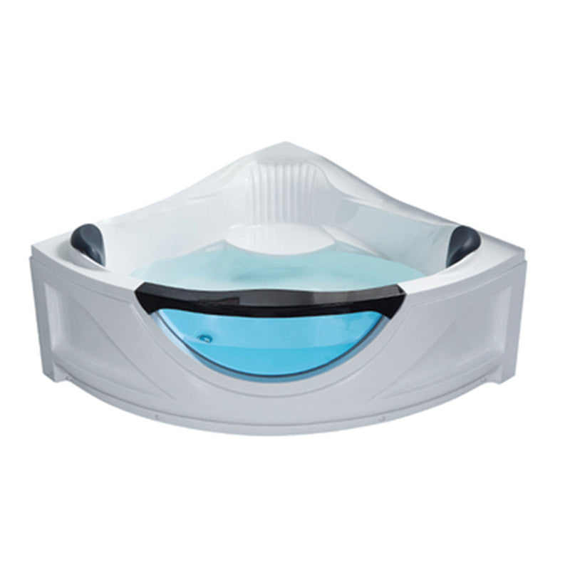 Contemporary Acrylic Corner Bath Tub White Tub with Internal Drain