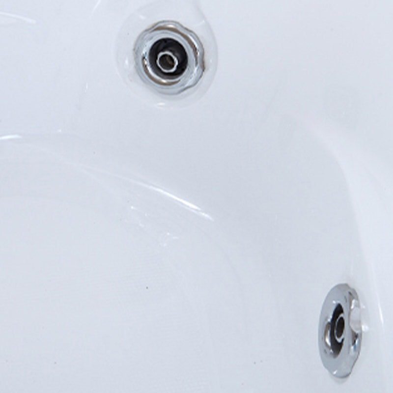 Contemporary Acrylic Corner Bath Tub White Tub with Internal Drain