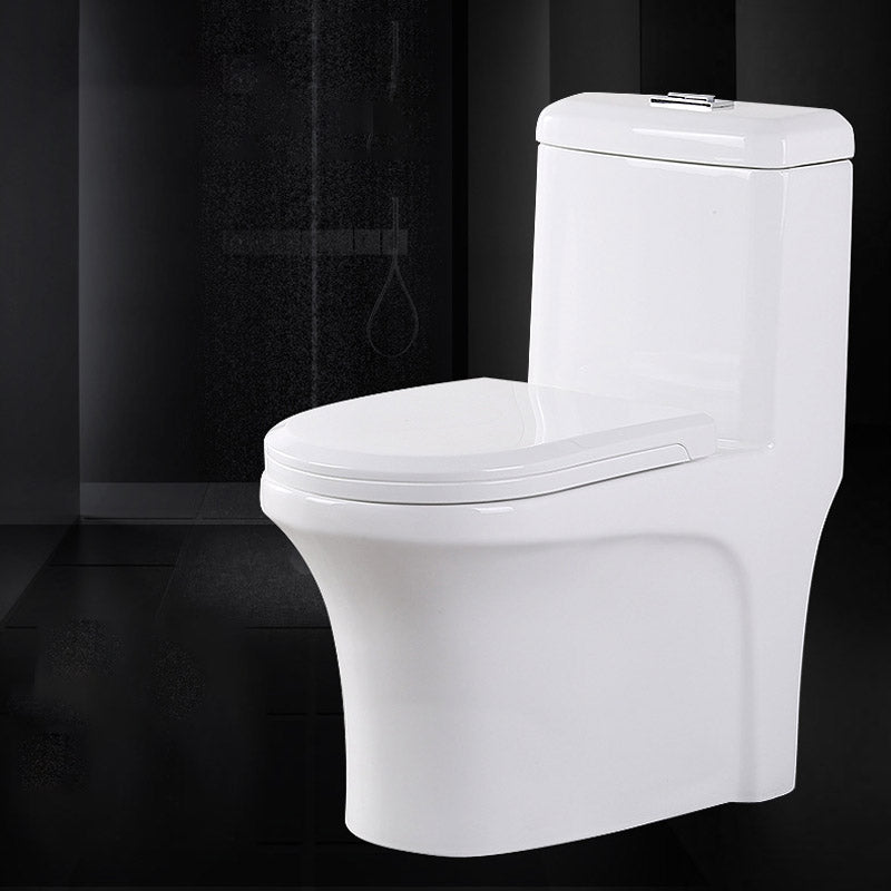 Modern White Flush Toilet Floor Mounted Toilet Bowl with Slow Close Seat for Washroom