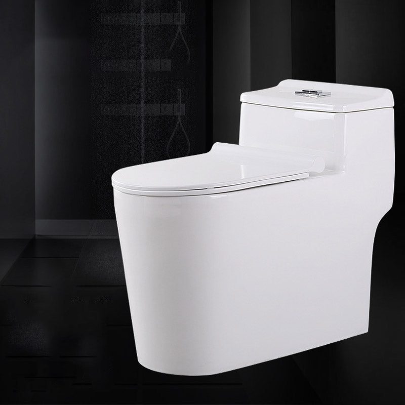 Modern White Flush Toilet Floor Mounted Toilet Bowl with Slow Close Seat for Washroom