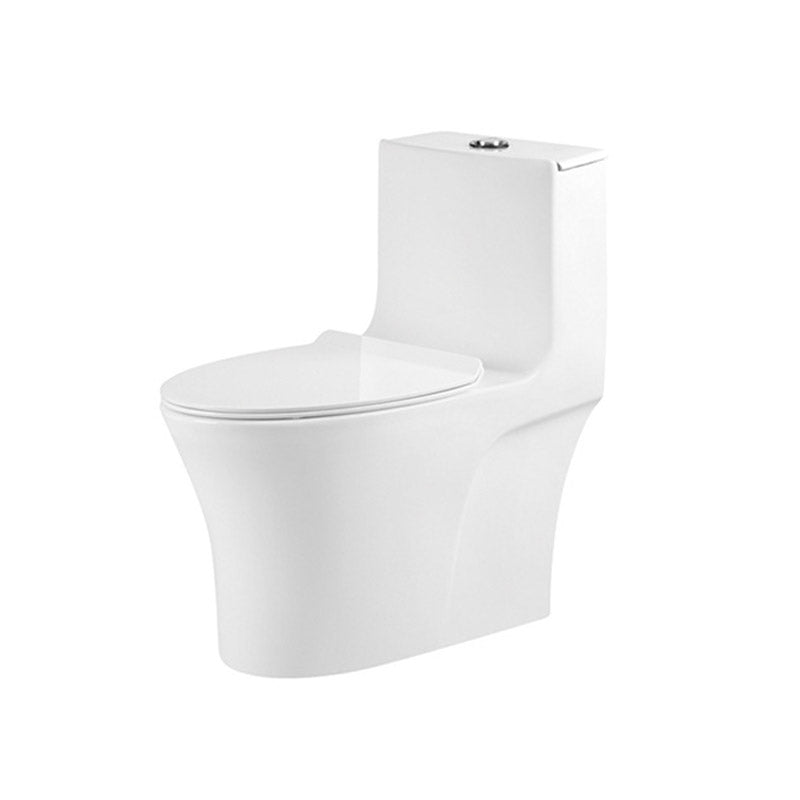 Modern White Flush Toilet Floor Mounted Toilet Bowl with Slow Close Seat for Washroom