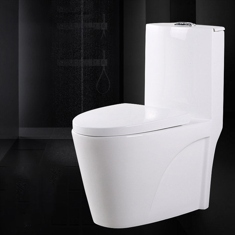 Modern White Flush Toilet Floor Mounted Toilet Bowl with Slow Close Seat for Washroom