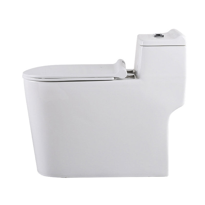 Modern White Flush Toilet Floor Mounted Toilet Bowl with Slow Close Seat for Washroom