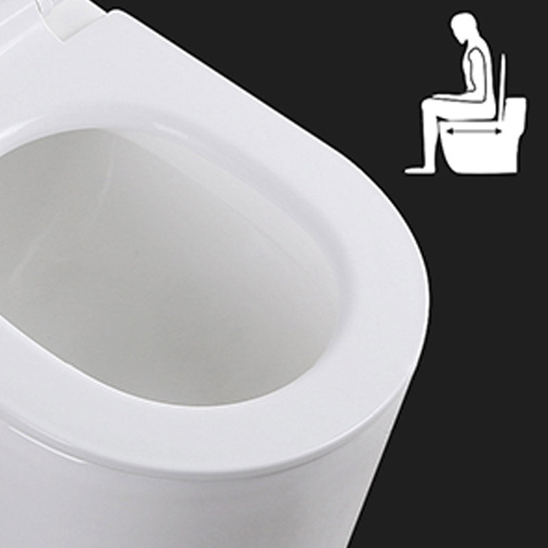 Modern White Flush Toilet Floor Mounted Toilet Bowl with Slow Close Seat for Washroom