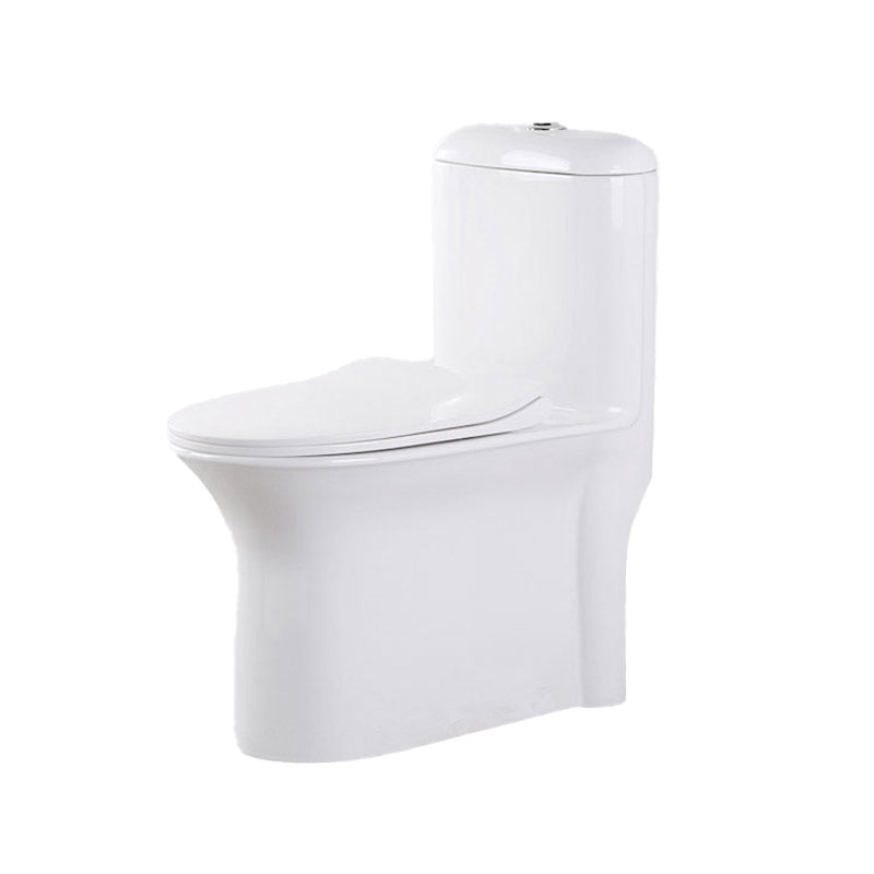 Modern White Flush Toilet Floor Mounted Toilet Bowl with Slow Close Seat for Washroom