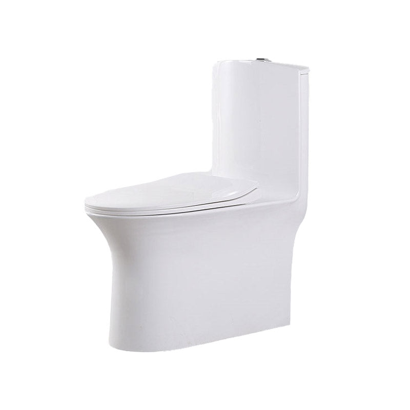 Modern White Flush Toilet Floor Mounted Toilet Bowl with Slow Close Seat for Washroom
