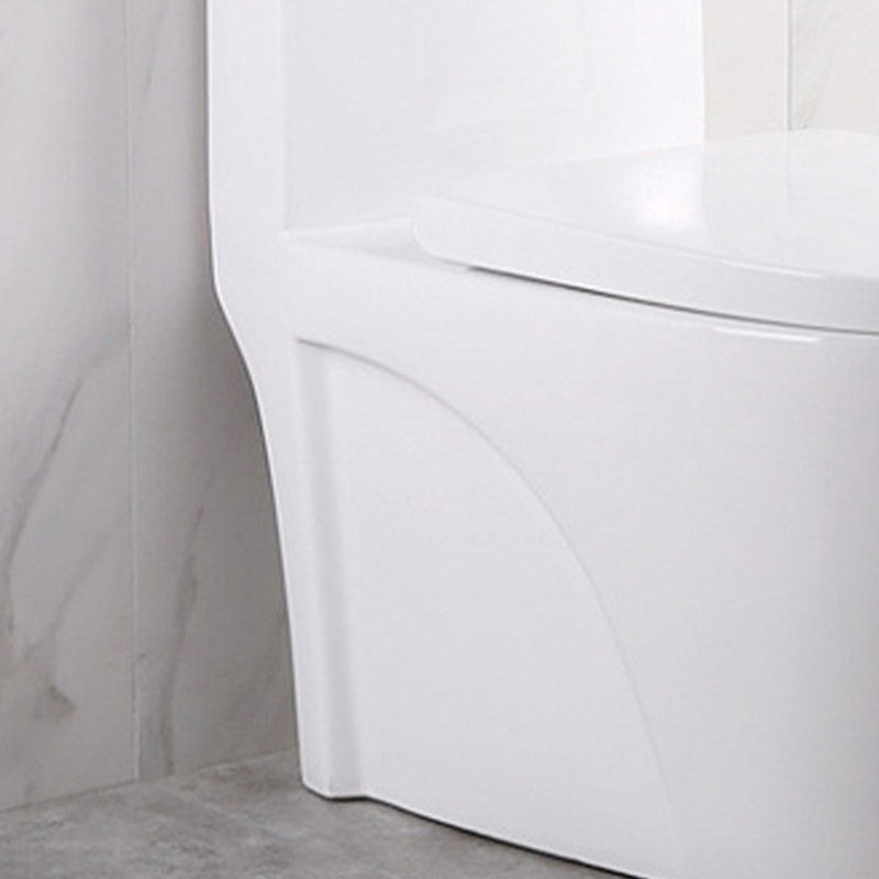 Modern White Flush Toilet Floor Mounted Toilet Bowl with Slow Close Seat for Washroom