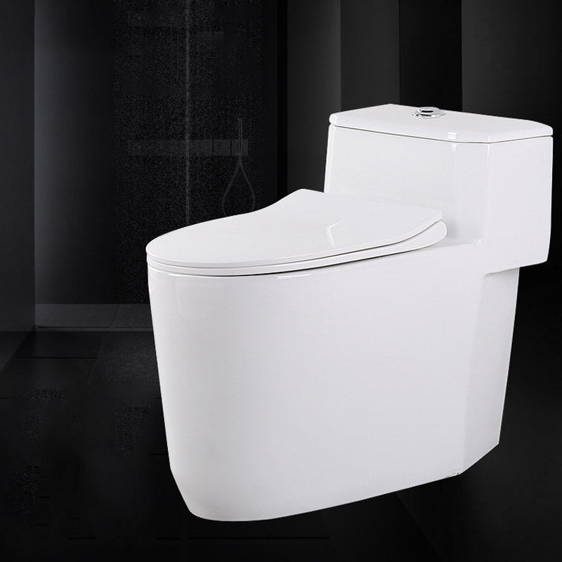 Modern White Flush Toilet Floor Mounted Toilet Bowl with Slow Close Seat for Washroom