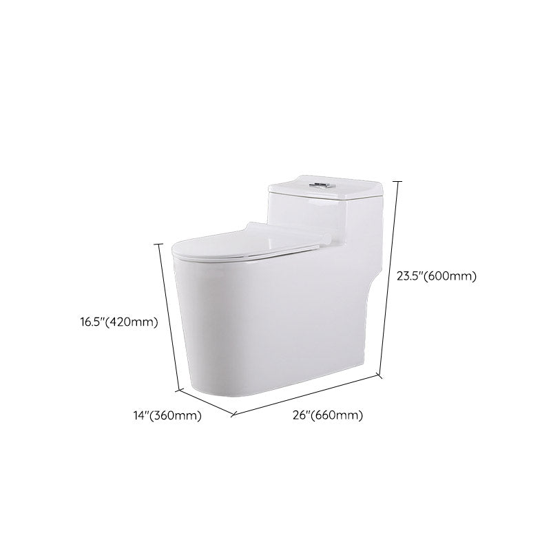 Modern White Flush Toilet Floor Mounted Toilet Bowl with Slow Close Seat for Washroom