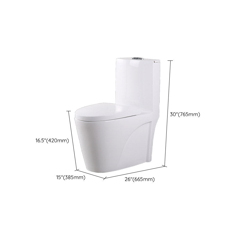 Modern White Flush Toilet Floor Mounted Toilet Bowl with Slow Close Seat for Washroom