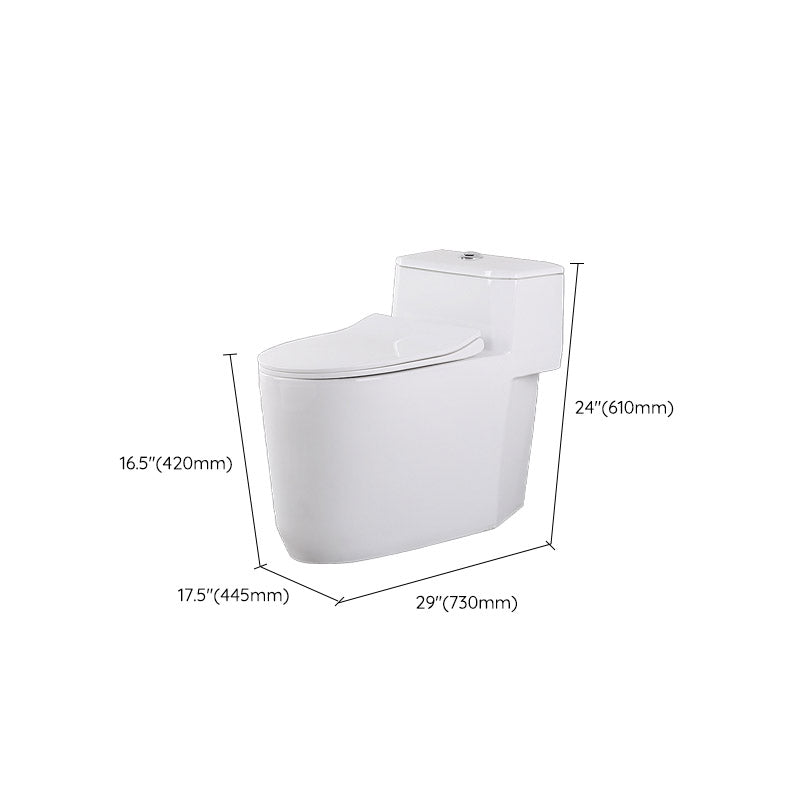 Modern White Flush Toilet Floor Mounted Toilet Bowl with Slow Close Seat for Washroom