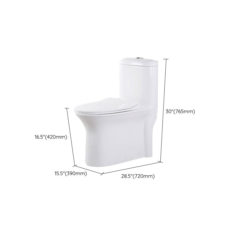 Modern White Flush Toilet Floor Mounted Toilet Bowl with Slow Close Seat for Washroom