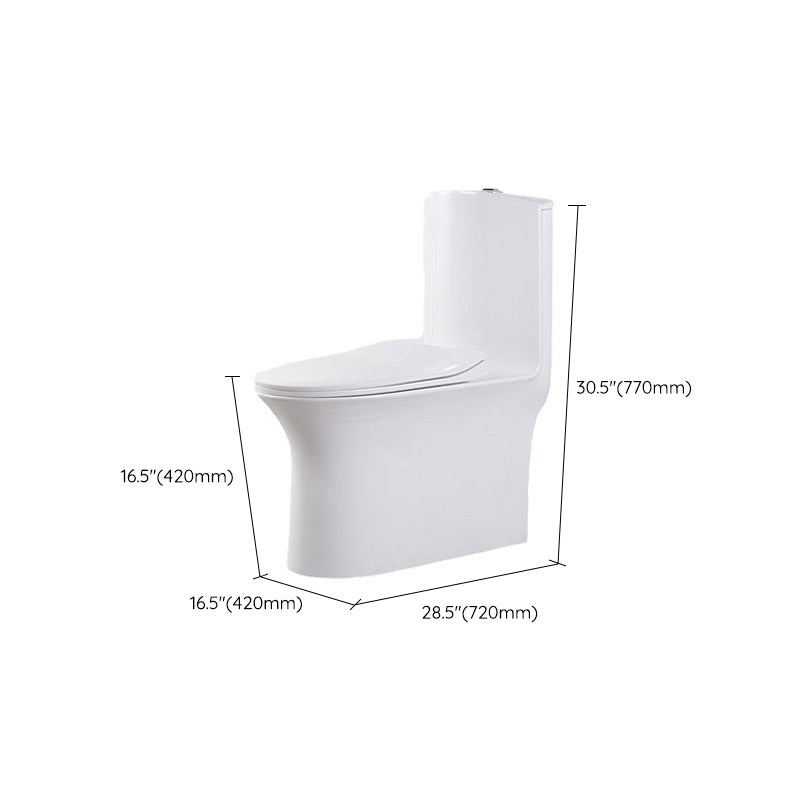 Modern White Flush Toilet Floor Mounted Toilet Bowl with Slow Close Seat for Washroom