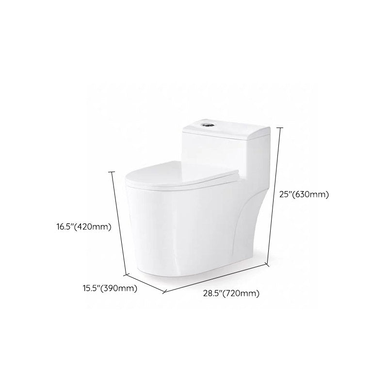 Modern White Flush Toilet Floor Mounted Toilet Bowl with Slow Close Seat for Washroom